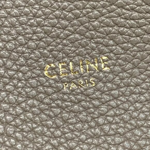 Auth CELINE Cabas Phantom Small With Belt - Gray Beige Soft grained calfskin - Picture 9 of 15